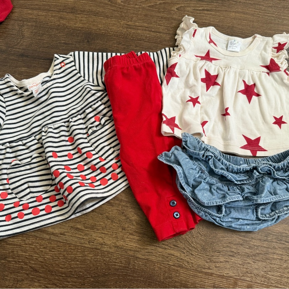 Baby lot 3-6 mos Striped and Starred Outfit Set carters‎ cat & jack July 4th